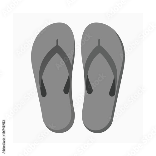 Grey Flip Flops for Summer Theme Vector Art