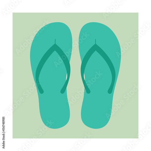 Teal Flip Flops Vector for Holiday Scene