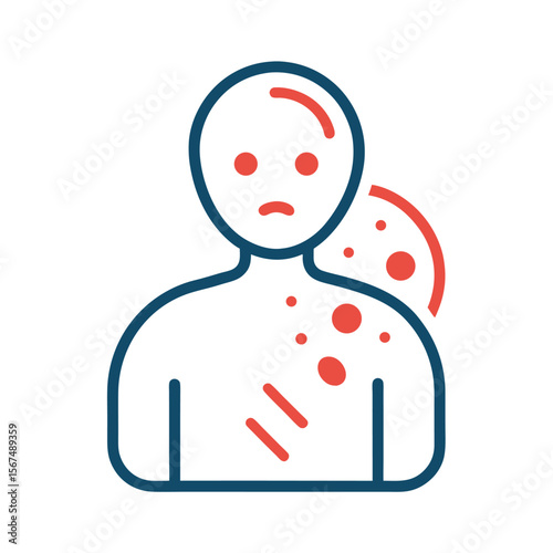 Skin Rash Icon with Itch and Irritation Detail