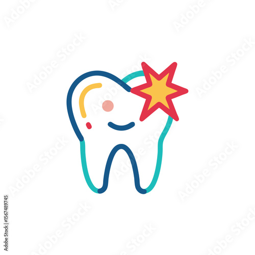 Toothache Icon for Cavity and Dental Pain Theme