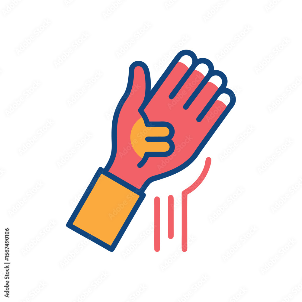 Obraz premium Wrist Pain Icon for Tendonitis or Overuse Injury