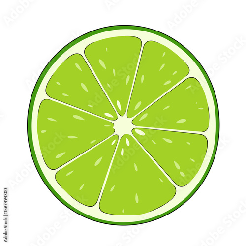 Sliced lime on a transparent background copy space