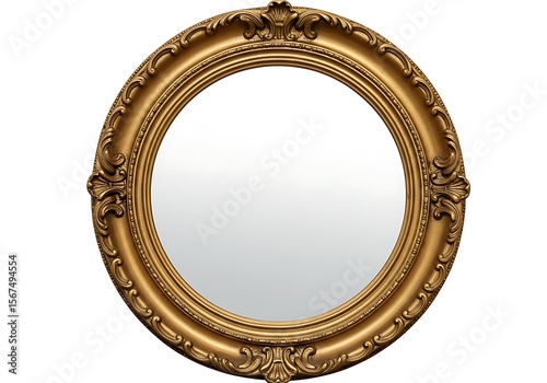Stunning antique-style gold frame, featuring detailed embellishments on a plain wall