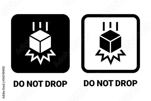 Cardboard packaging icon set vector. Hazard signs. Set recycle sign or package sign products. Packaging label, logo, badge, sticker, symbol, stamp, black, line, flat vector, isolated illustration.