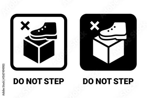 Cardboard packaging icon set vector. Hazard signs. Set recycle sign or package sign products. Packaging label, logo, badge, sticker, symbol, stamp, black, line, flat vector, isolated illustration.