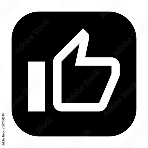 Thumbs-up icon for approval or positive feedback.