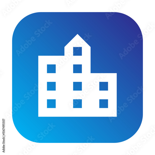 Cityscape icon representing urban areas or location themes.