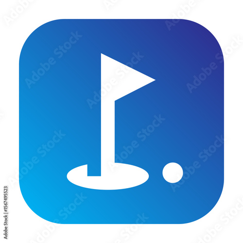 Golf ball on tee icon for sports or outdoor recreation.