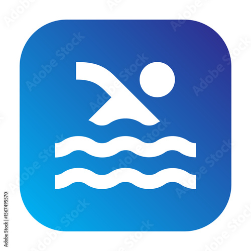 Swimming pool icon indicating leisure, resort, or vacation content.