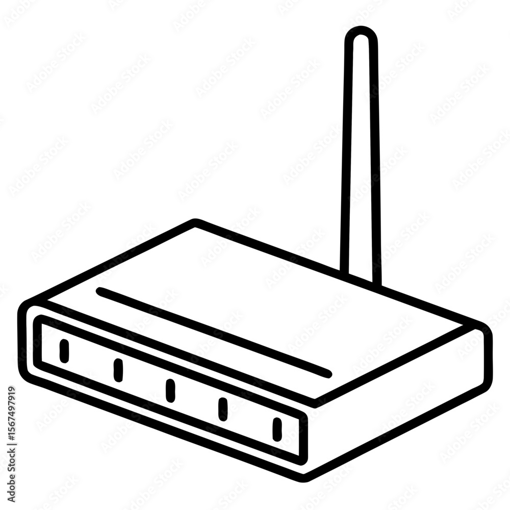 Fototapeta premium Modem Electronic Device Icon Minimalist Vector AI Graphic for Digital and Web Design