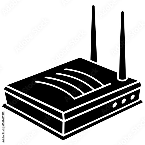 Modem  Electronic Device Icon Minimalist Vector AI Graphic for Digital and Web Design