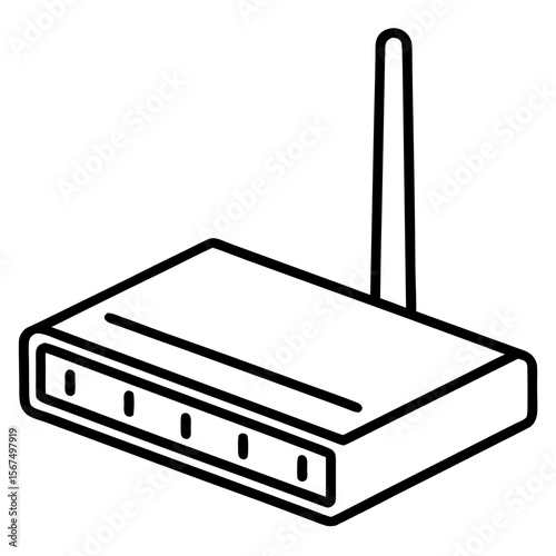 Modem  Electronic Device Icon Minimalist Vector AI Graphic for Digital and Web Design