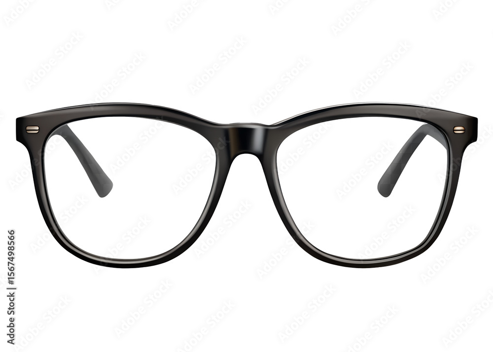 Fototapeta premium A pair of black framed glasses isolated on transparent background