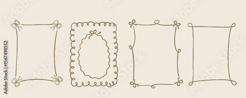 Hand drawn wavy frame border for birthday, wedding , kid invitation design