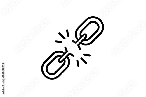 Broken chain symbolizing loss of connection in interpersonal relationships and communities