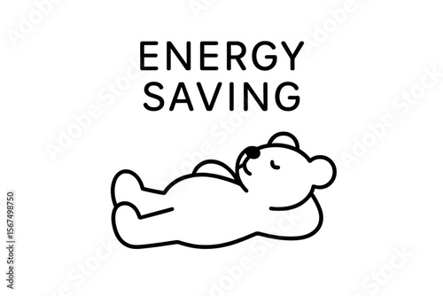 Energy saving concept featuring a relaxed bear emphasizing the importance of conservation practices at home