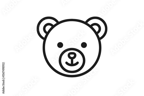 Cute teddy bear illustration with simple design suitable for children's decor and educational materials