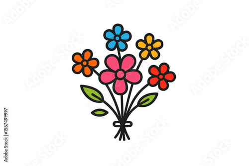 Colorful bouquet of flowers with different shapes and colors, perfect for celebrating special occasions and brightening spaces