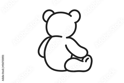 Simple teddy bear sitting in a relaxed position, showcasing a minimalist design and playful charm for children's decor