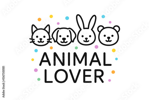 Cute animal illustrations express love for pets with friendly designs and joyful colors perfect for animal enthusiasts