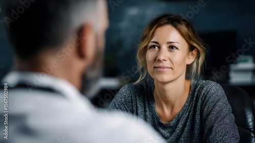 Doctor consulting with an elderly patient in a calm medical office setting