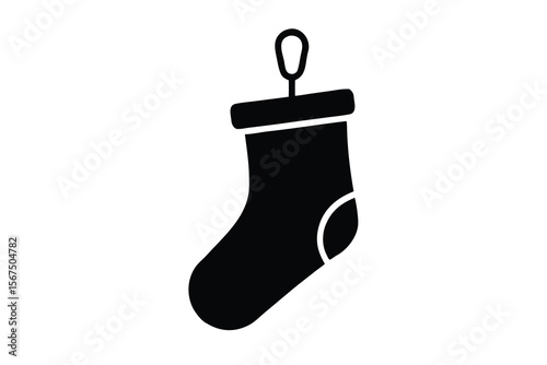stocking hanging vector icon