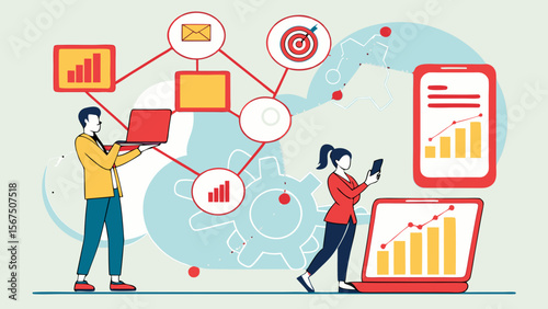 vector illustration of business graph