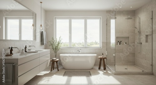 Modern bathroom with a view