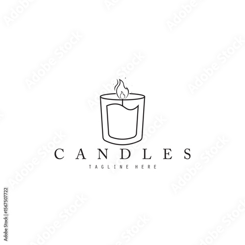 candle light logo vector icon illustration