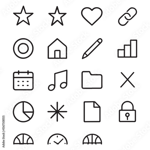 Web icons vector set: essential internet business symbols for website design