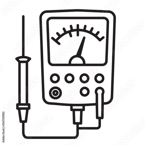 Digital multimeter vector illustration electrical measurement equipment for engineering and electronics