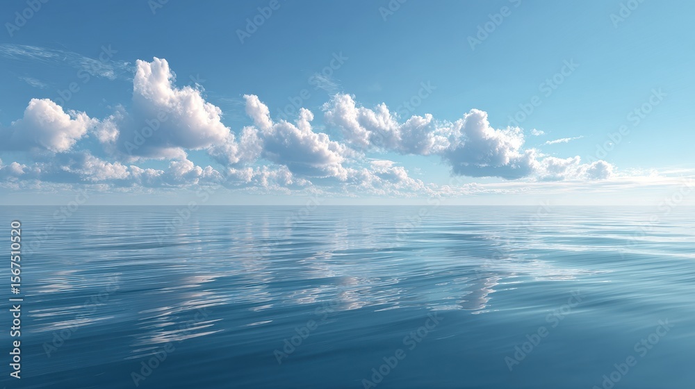 Fototapeta premium Calm Ocean Under a Blue Sky