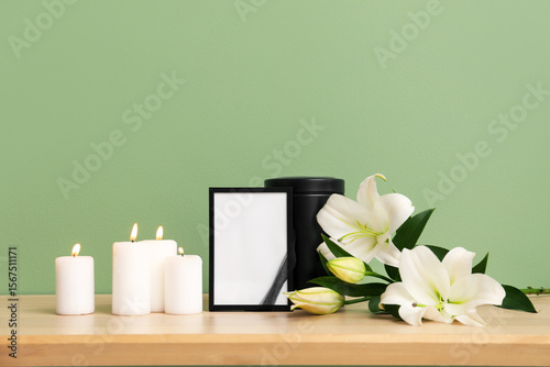Blank funeral frame, burnin...