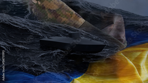 Εκτύπωση καμβά Ukrainian combat naval drone, modern unmanned aerial vehicle against the backgro
