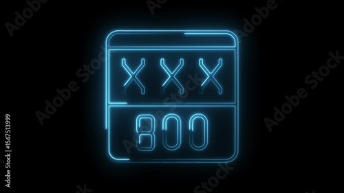 Neon calendar icon animation displaying blocked dates and deadline day of the month