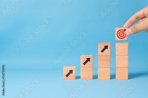 concept of business growth stages. Process of transforming ideas into measurable outcomes through strategic planning