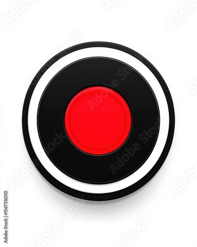 Red Round Button with Black and White Ring Isolated on White Background Free Download Red Round Button with Black and White Ring Isolated on White Background - GFXLoad