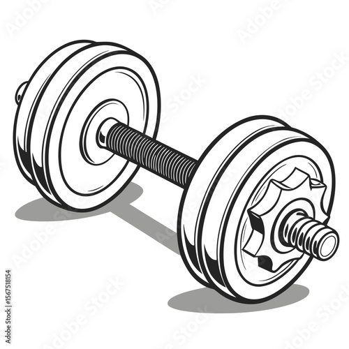 Dumbbell with weights and knurled handle weightlifting fitness