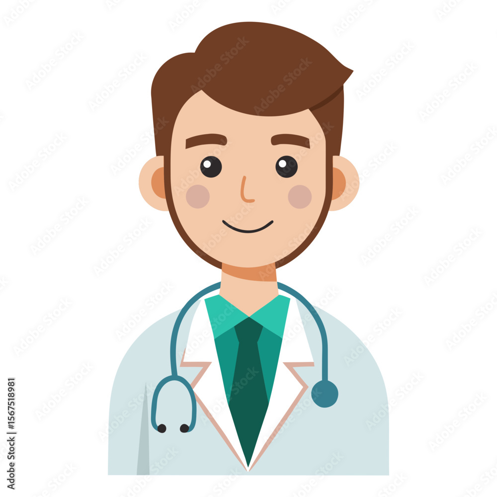 Fototapeta premium Friendly doctor with stethoscope and tie medical healthcare