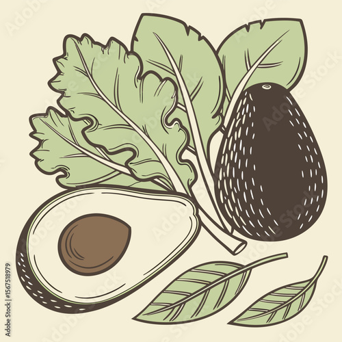 vector ilustration of frest food 