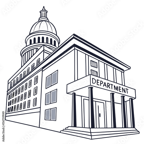 Government building with dome and columns architecture classical style