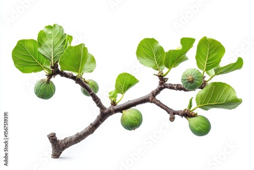 Wallpaper Mural Fig tree with broken branch and fruits isoleted on white background Torontodigital.ca