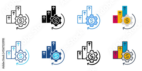 Wealth management icon set multiple style collection 
