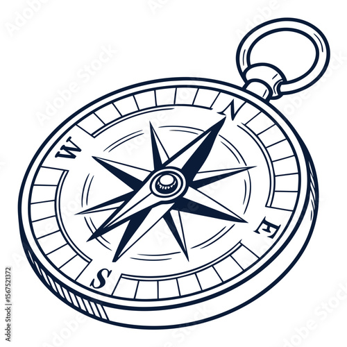 Nautical compass navigational tool direction orientation
