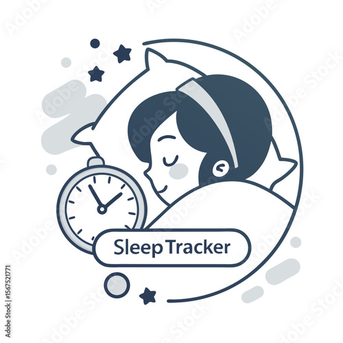 Peaceful slumber with a sleep tracker device pillow sleeping