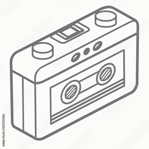 Portable cassette player with tape audio music