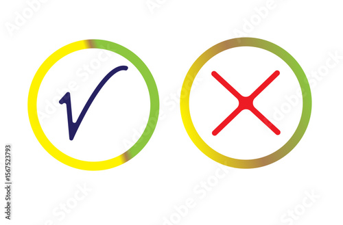yes and no button, isolated on white background