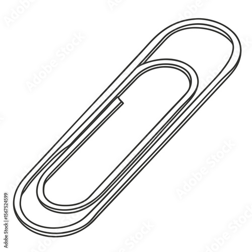 Simple black paperclip outline office supply stationery