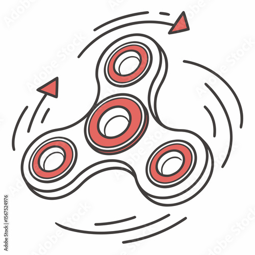 Spinning Fidget Spinner Toy With Motion Lines movement