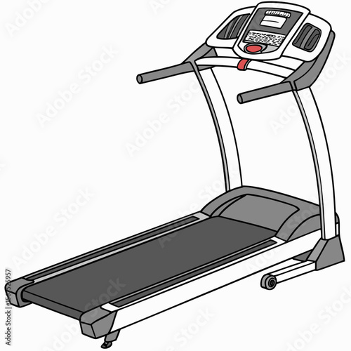 Treadmill exercise machine with console and handles fitness workout